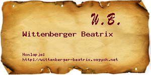 Wittenberger Beatrix névjegykártya
