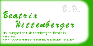 beatrix wittenberger business card